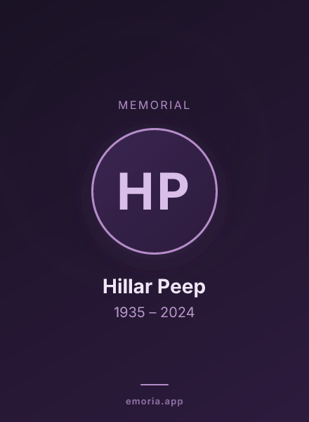 Memorial portrait of Hillar Peep