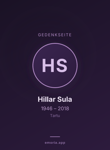 Gedenkportrait von Hillar Sula