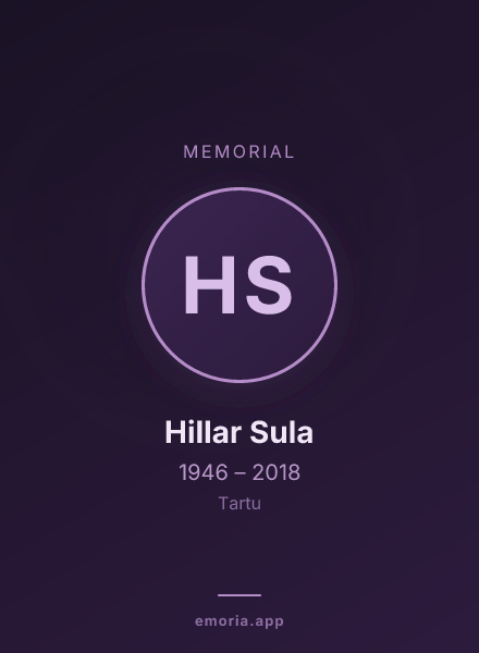 Memorial portrait of Hillar Sula