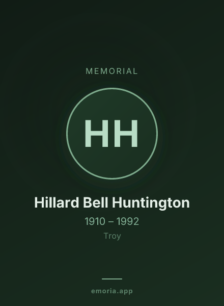 Memorial portrait of Hillard Bell Huntington