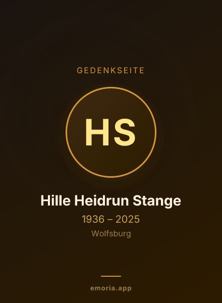 Gedenkportrait von Hille Heidrun Stange