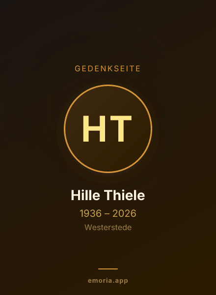 Gedenkportrait von Hille Thiele