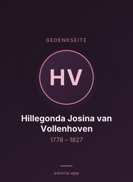 Gedenkportrait von Hillegonda Josina van Vollenhoven