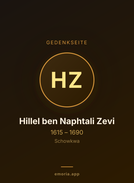 Gedenkportrait von Hillel ben Naphtali Zevi