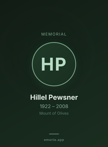 Memorial portrait of Hillel Pewsner