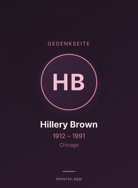 Gedenkportrait von Hillery Brown