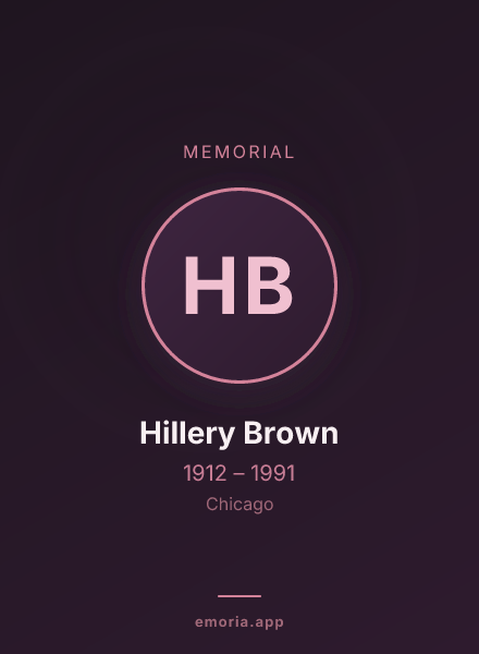 Memorial portrait of Hillery Brown