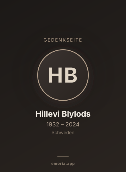 Gedenkportrait von Hillevi Blylods