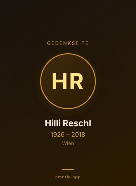 Gedenkportrait von Hilli Reschl