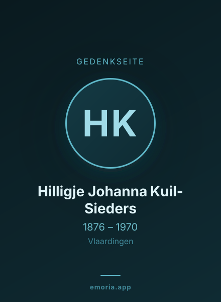 Gedenkportrait von Hilligje Johanna Kuil-Sieders