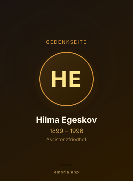 Gedenkportrait von Hilma Egeskov