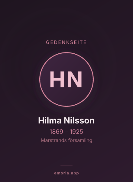 Gedenkportrait von Hilma Nilsson