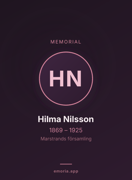 Memorial portrait of Hilma Nilsson