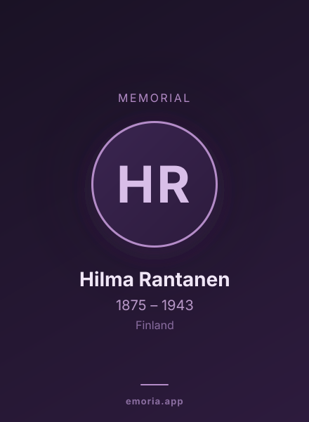 Memorial portrait of Hilma Rantanen