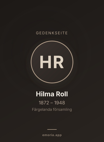 Gedenkportrait von Hilma Roll