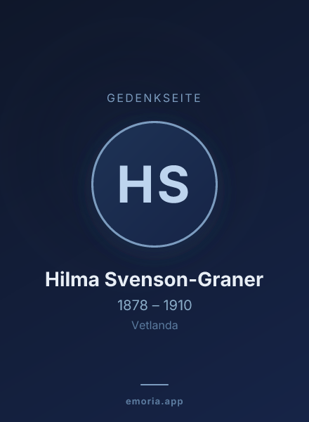 Gedenkportrait von Hilma Svenson-Graner