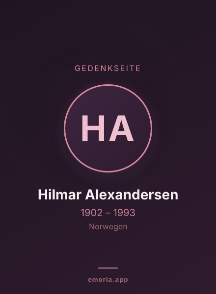 Gedenkportrait von Hilmar Alexandersen