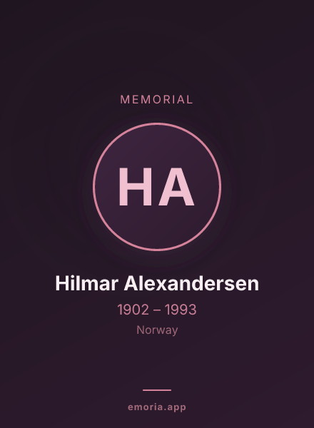 Memorial portrait of Hilmar Alexandersen