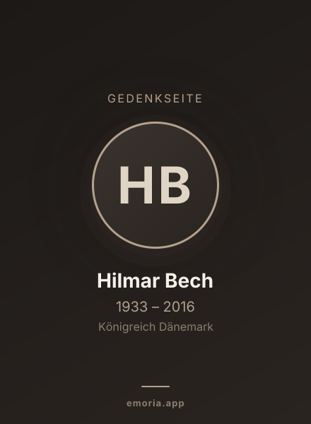 Gedenkportrait von Hilmar Bech
