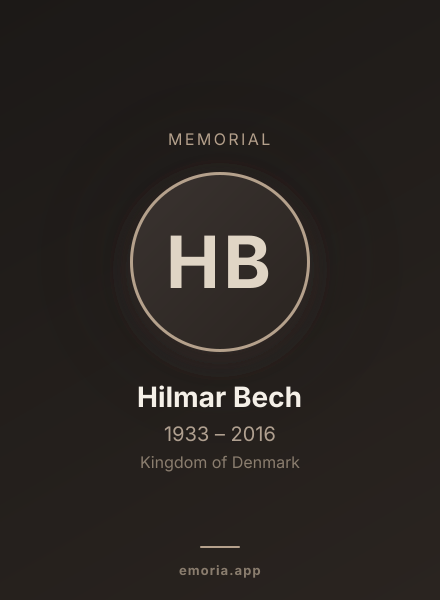 Memorial portrait of Hilmar Bech