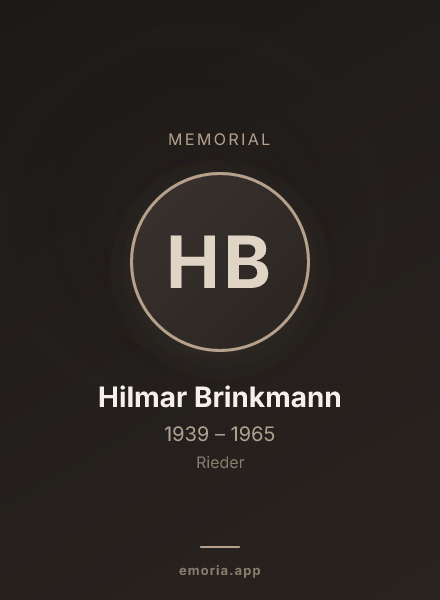 Memorial portrait of Hilmar Brinkmann