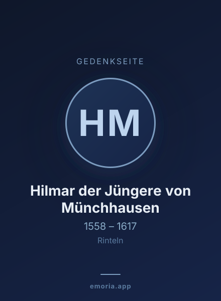 Gedenkportrait von Hilmar der Jüngere von Münchhausen