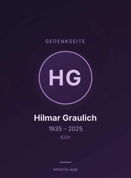 Gedenkportrait von Hilmar Graulich