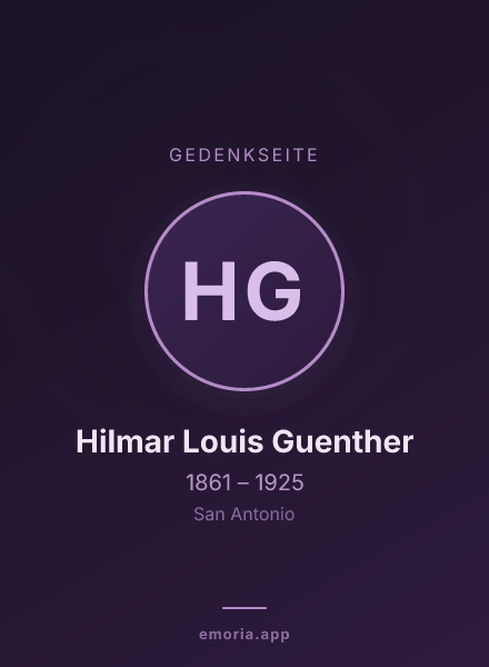 Gedenkportrait von Hilmar Louis Guenther