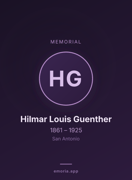 Memorial portrait of Hilmar Louis Guenther