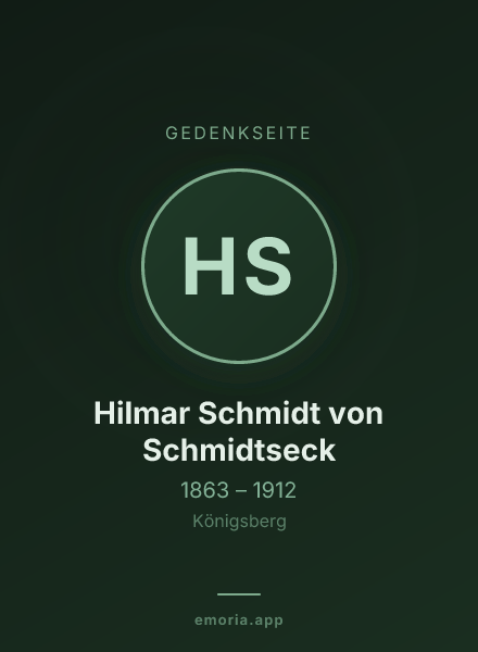 Gedenkportrait von Hilmar Schmidt von Schmidtseck