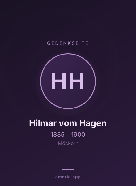 Gedenkportrait von Hilmar vom Hagen