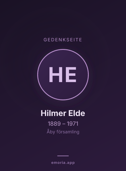 Gedenkportrait von Hilmer Elde