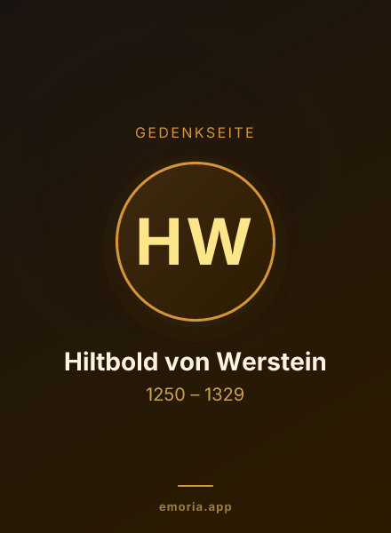Gedenkportrait von Hiltbold von Werstein