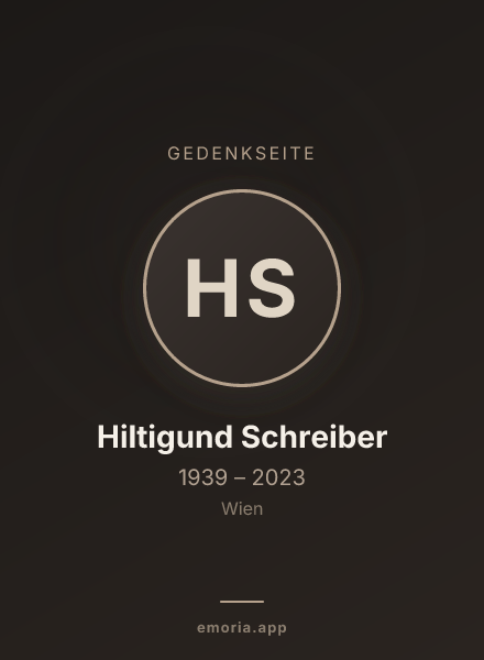 Gedenkportrait von Hiltigund Schreiber