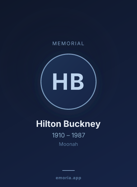 Memorial portrait of Hilton Buckney