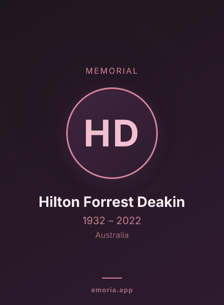 Memorial portrait of Hilton Forrest Deakin