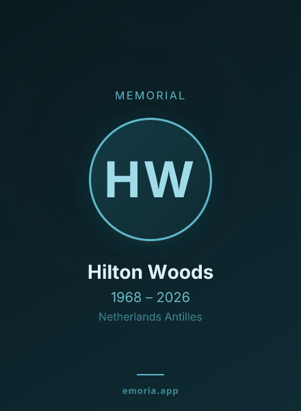 Memorial portrait of Hilton Woods