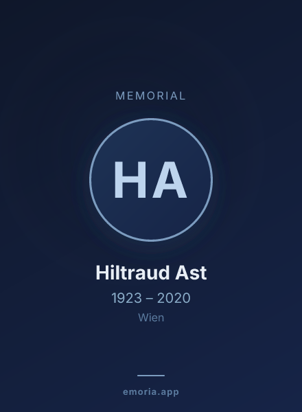 Memorial portrait of Hiltraud Ast