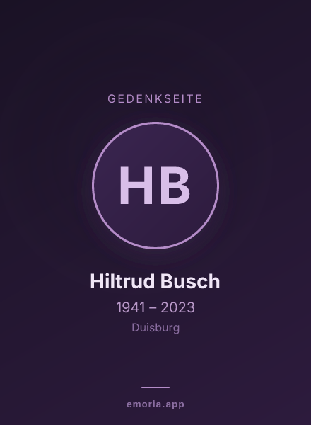 Gedenkportrait von Hiltrud Busch