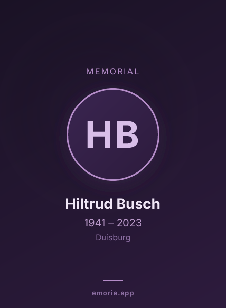 Memorial portrait of Hiltrud Busch