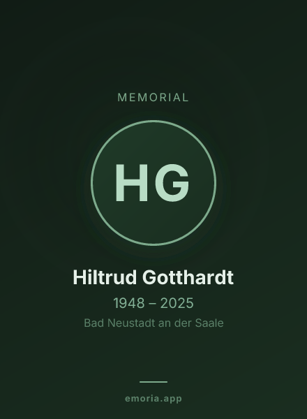 Memorial portrait of Hiltrud Gotthardt