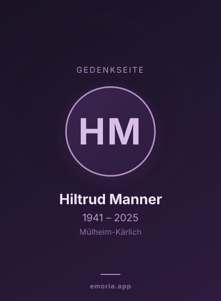Gedenkportrait von Hiltrud Manner