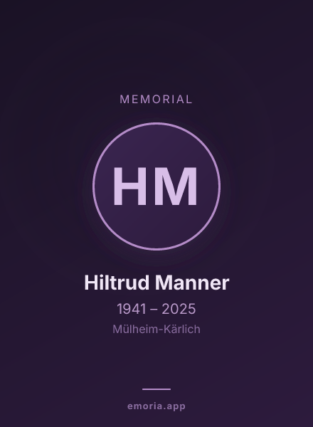 Memorial portrait of Hiltrud Manner