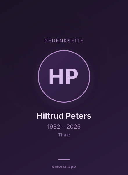 Gedenkportrait von Hiltrud Peters