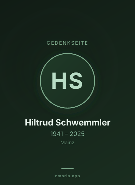 Gedenkportrait von Hiltrud Schwemmler