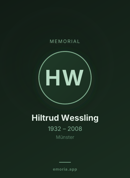 Memorial portrait of Hiltrud Wessling