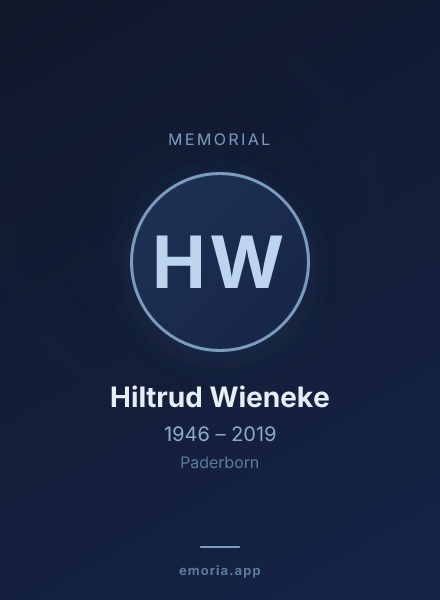 Memorial portrait of Hiltrud Wieneke