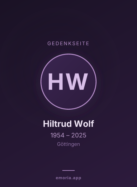 Gedenkportrait von Hiltrud Wolf