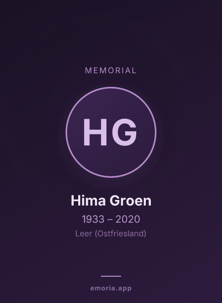 Memorial portrait of Hima Groen