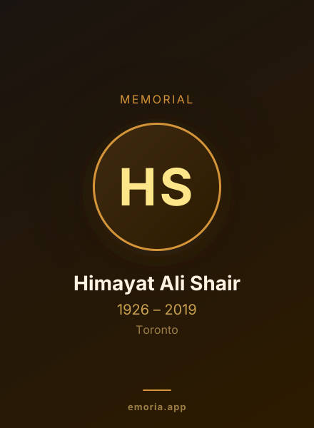 Memorial portrait of Himayat Ali Shair